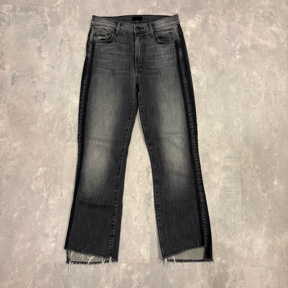 MOTHER The Insider‎ Crop Step Fray Miss Moody Two Shoes Racer Jeans Size 26 - Picture 2 of 13